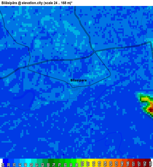 Bilāsipāra elevation map