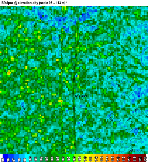 Bīkāpur elevation map