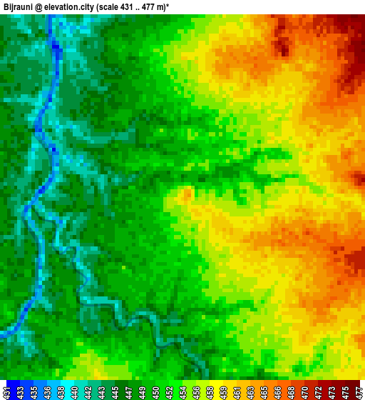 Bijrauni elevation map