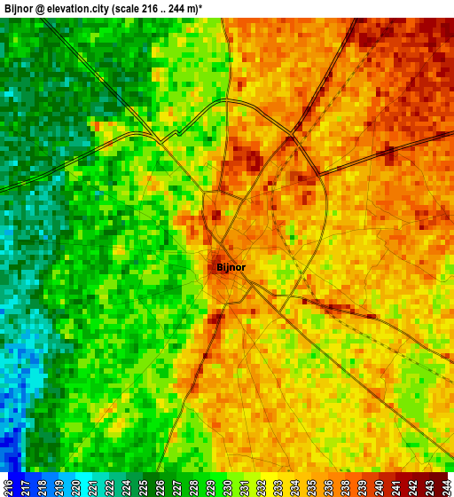 Bijnor elevation map