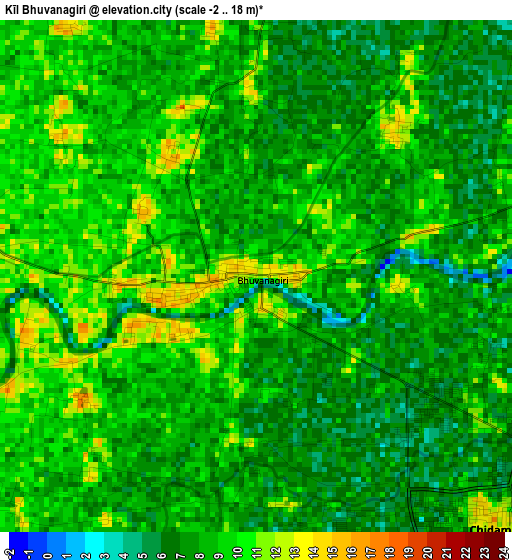 Kīl Bhuvanagiri elevation map