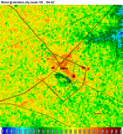 Bhind elevation map