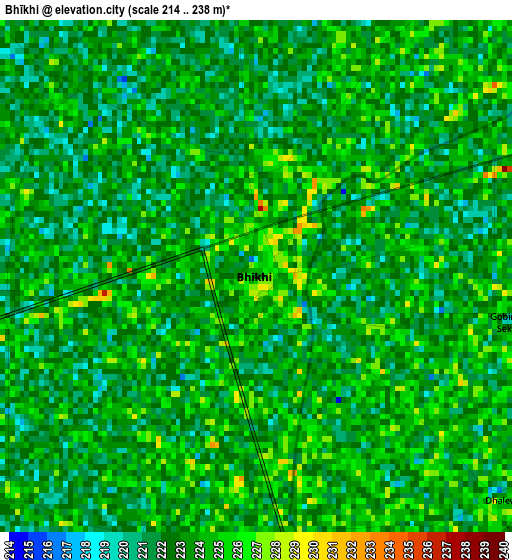 Bhīkhi elevation map