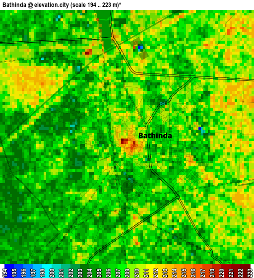 Bathinda elevation map