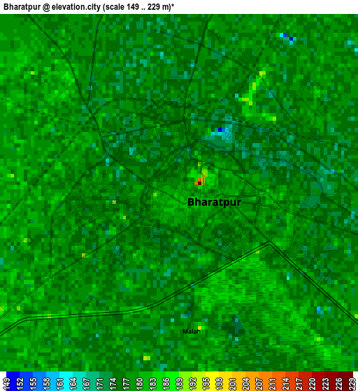 Bharatpur elevation map