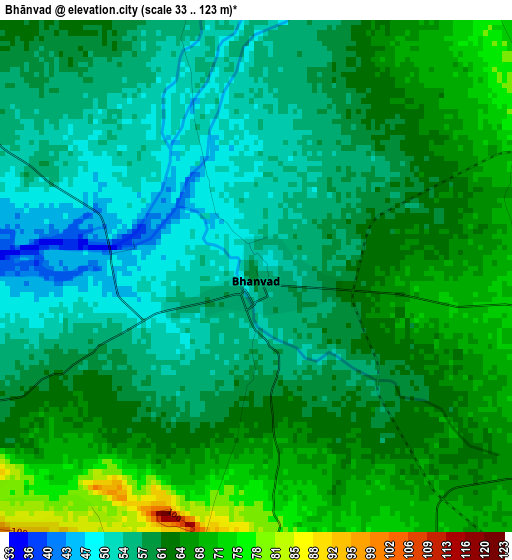 Bhānvad elevation map