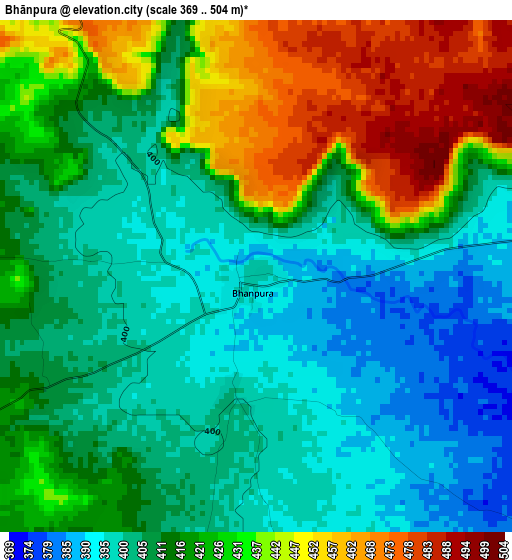 Bhānpura elevation map