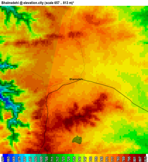 Bhainsdehi elevation map