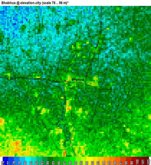 Bhabhua elevation map