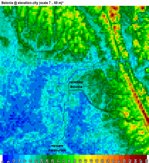 Belonia elevation map