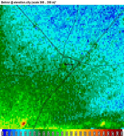 Behror elevation map