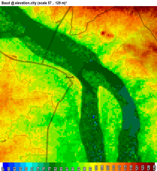 Baud elevation map