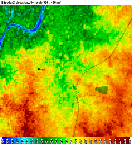 Bāsoda elevation map