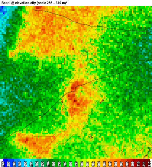 Basni elevation map