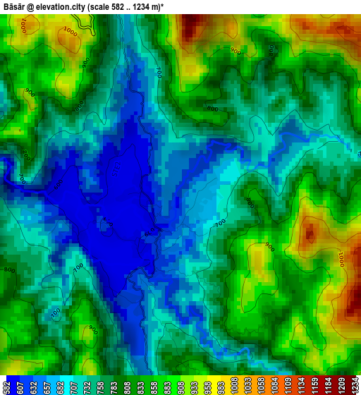 Bāsār elevation map