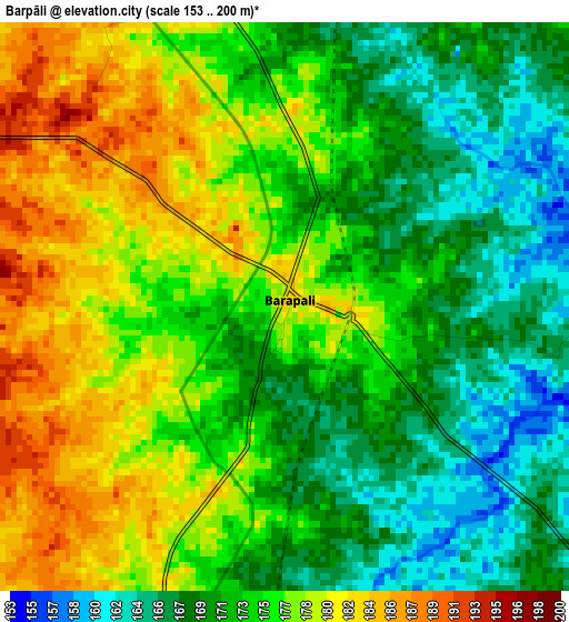 Barpāli elevation map