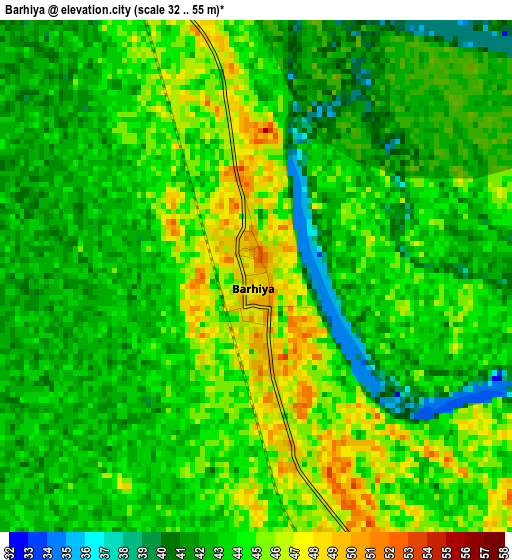 Barhiya elevation map