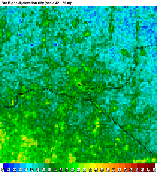 Bar Bigha elevation map