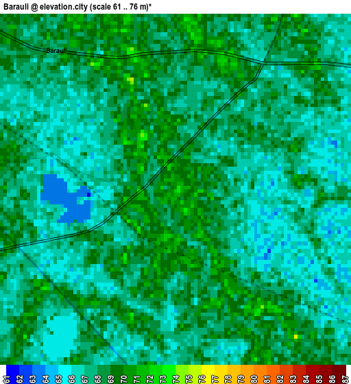 Barauli elevation map