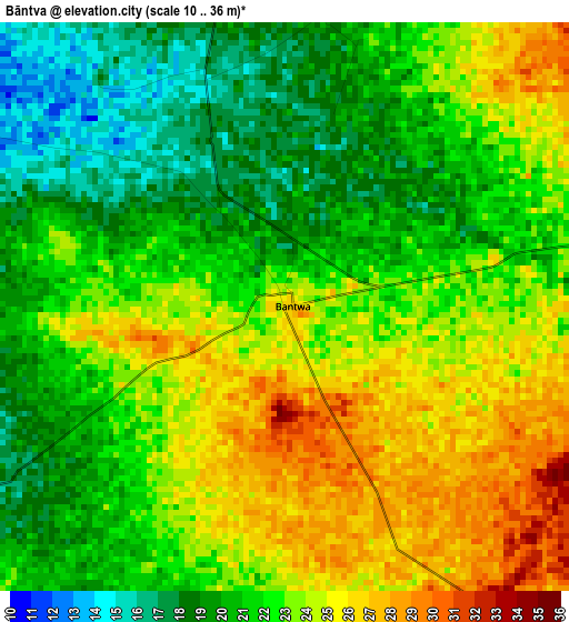 Bāntva elevation map