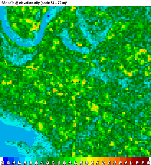 Bānsdīh elevation map