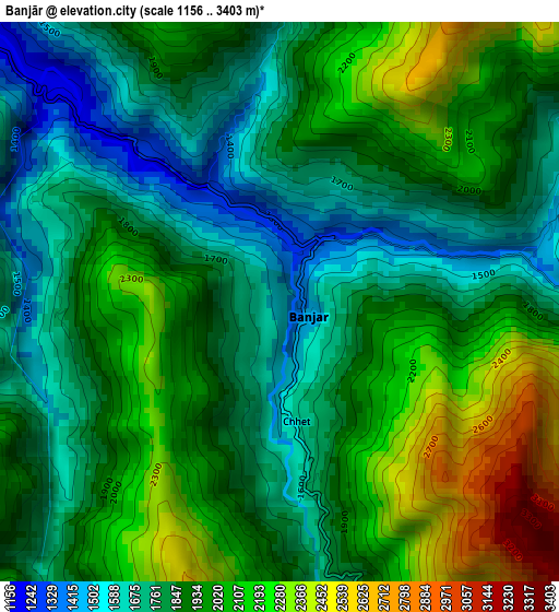 Banjār elevation map