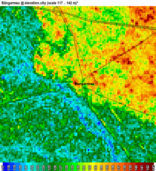 Bāngarmau elevation map