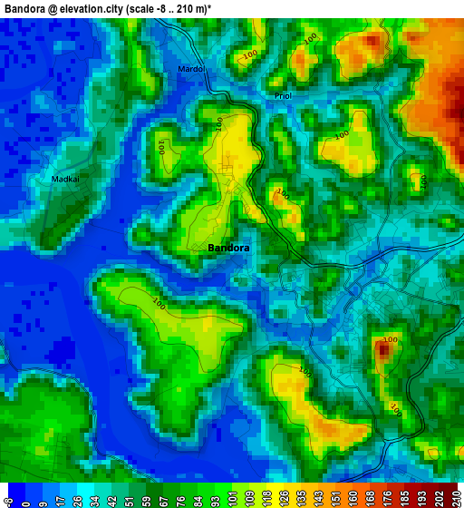 Bandora elevation map