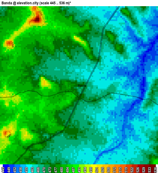 Banda elevation map