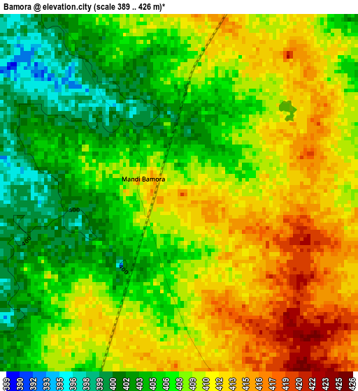 Bamora elevation map