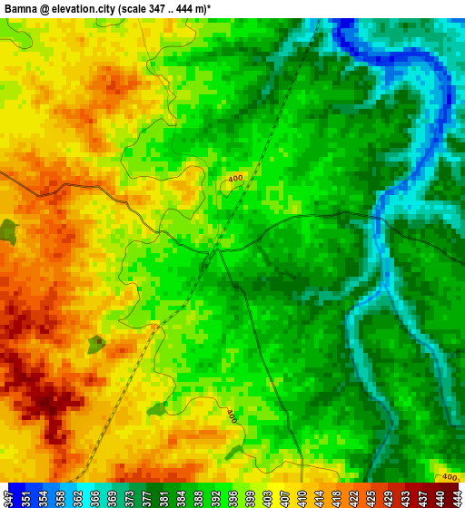 Bamna elevation map