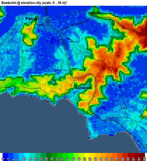 Bambolim elevation map