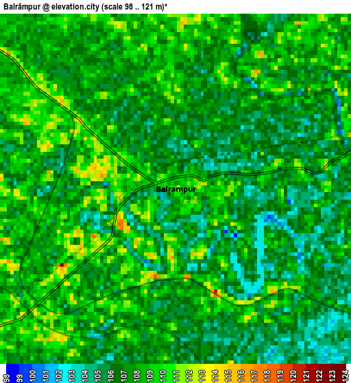 Balrāmpur elevation map