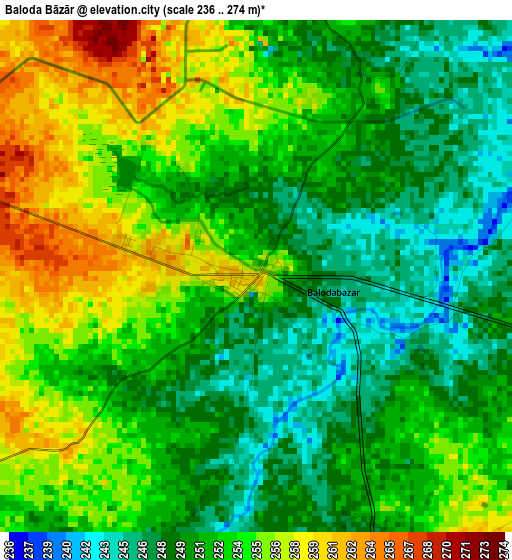 Baloda Bāzār elevation map