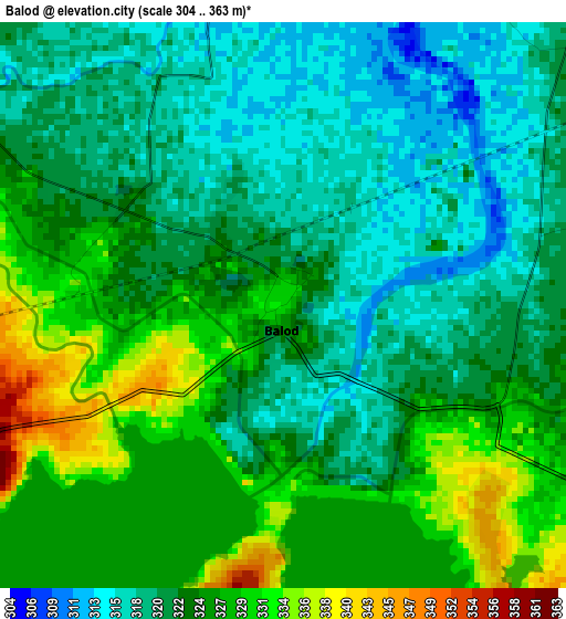 Balod elevation map