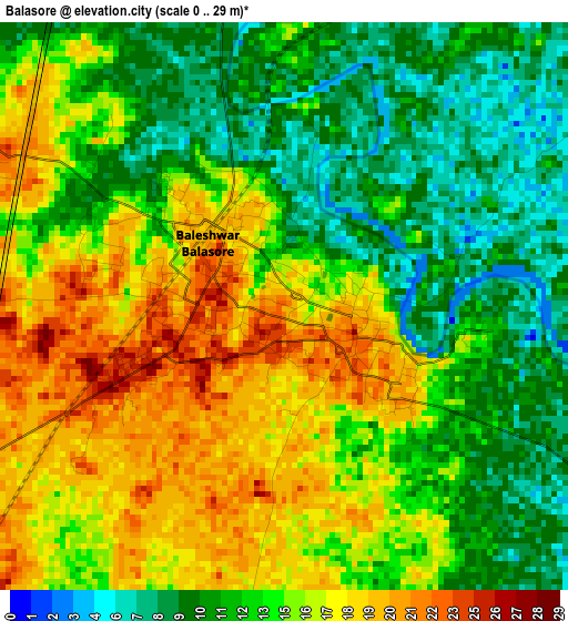 Balasore elevation map