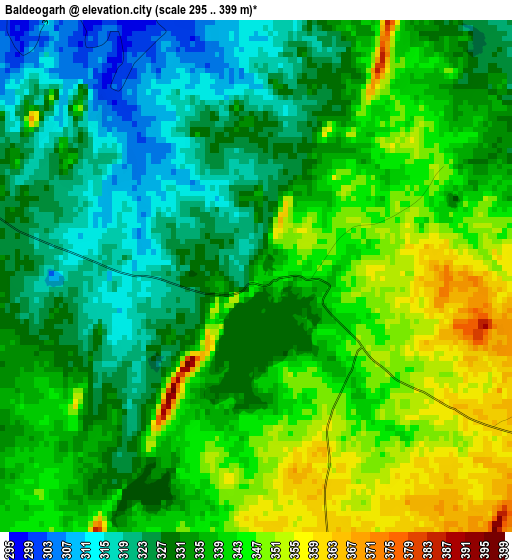 Baldeogarh elevation map