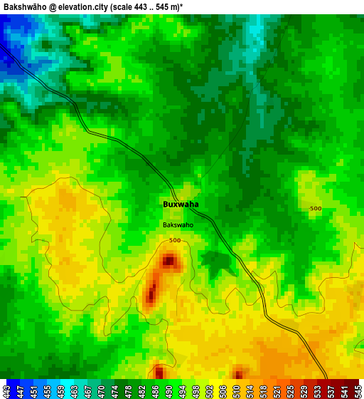 Bakshwāho elevation map