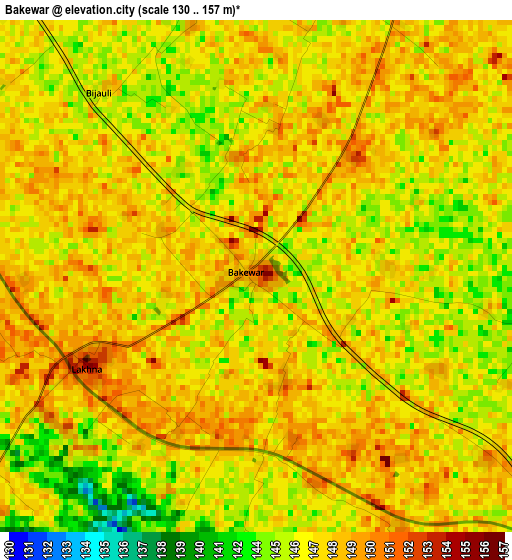 Bakewar elevation map