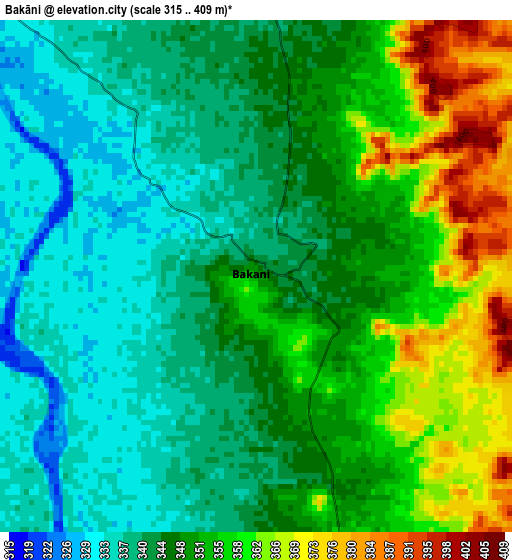 Bakāni elevation map