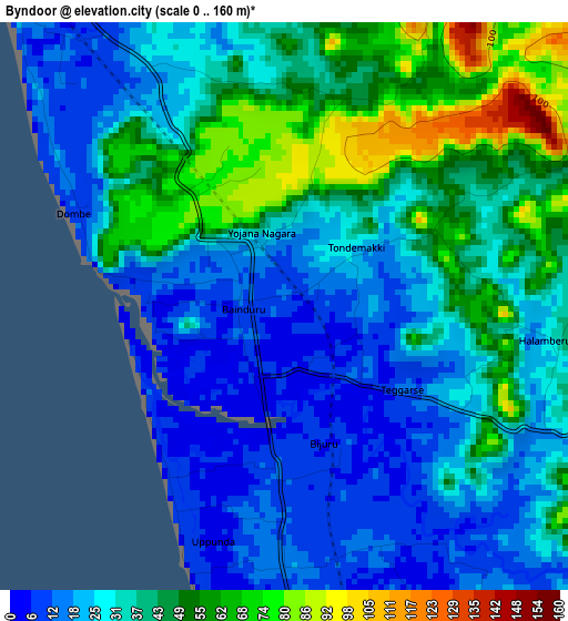 Byndoor elevation map