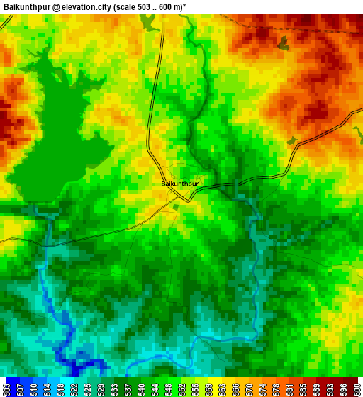 Baikunthpur elevation map
