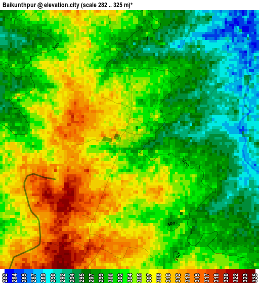 Baikunthpur elevation map