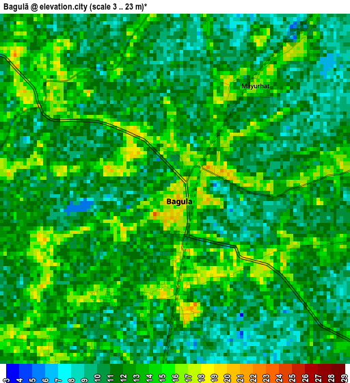 Bagulā elevation map