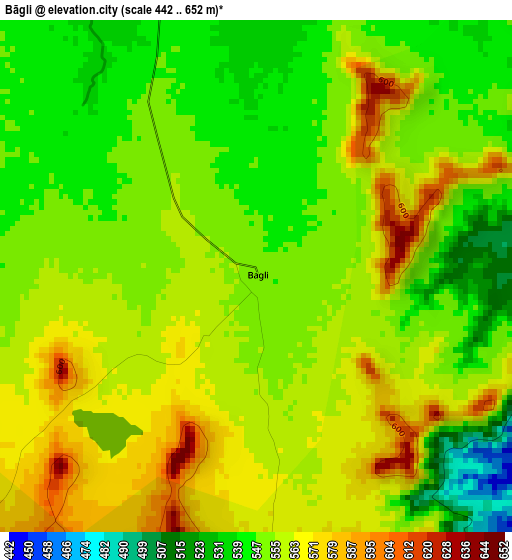 Bāgli elevation map