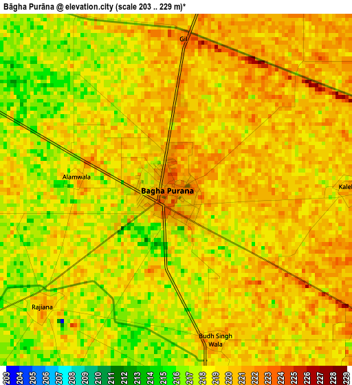 Bāgha Purāna elevation map