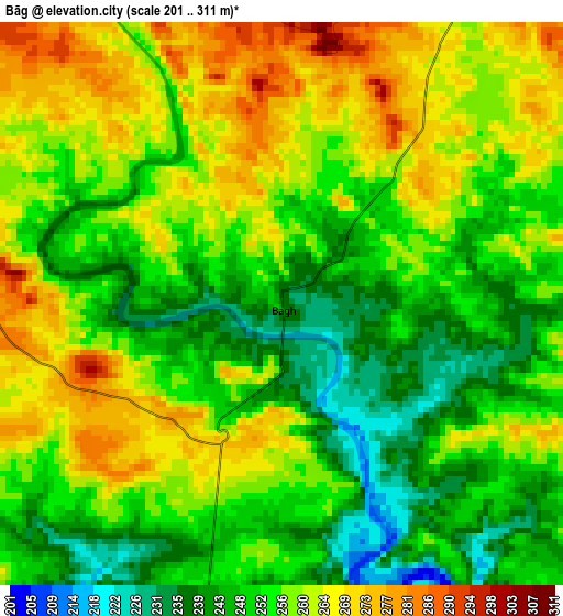 Bāg elevation map