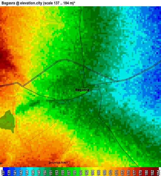 Bagasra elevation map