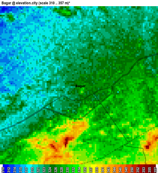 Bagar elevation map