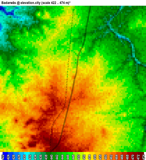 Badarwās elevation map